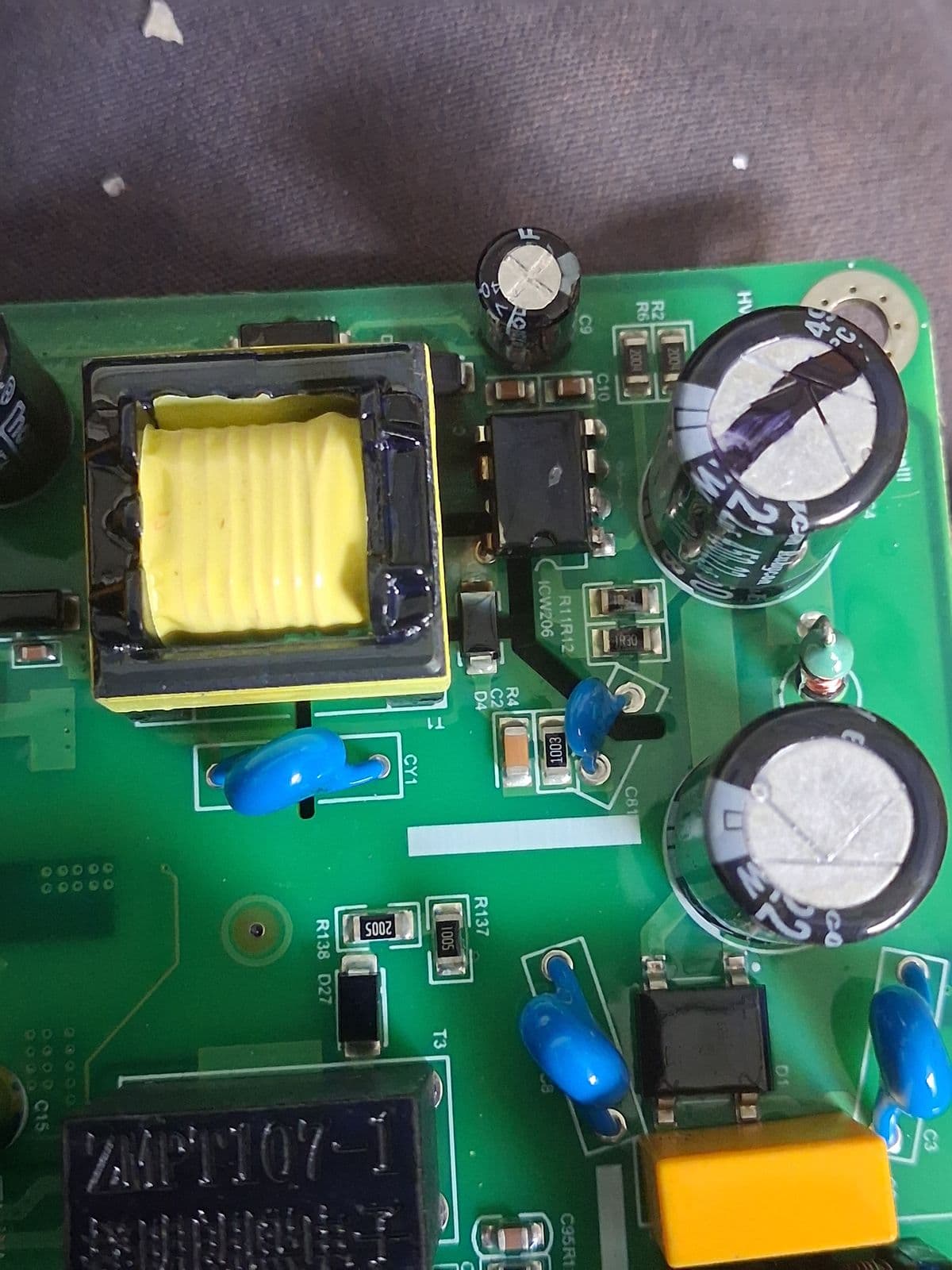 Charger power-supply board - transformer and capacitor stage