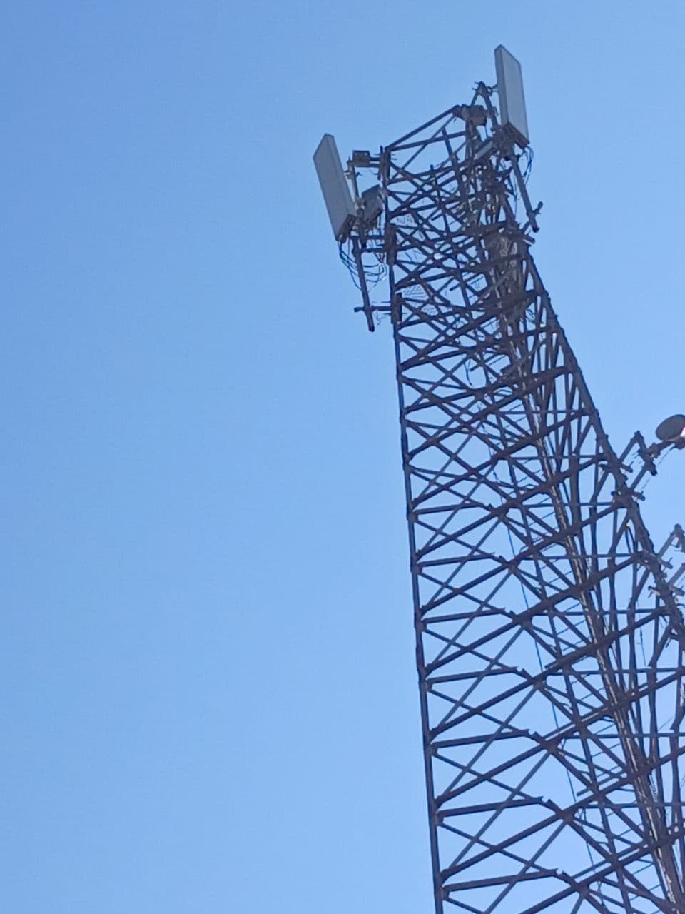 Lattice tower against the sky